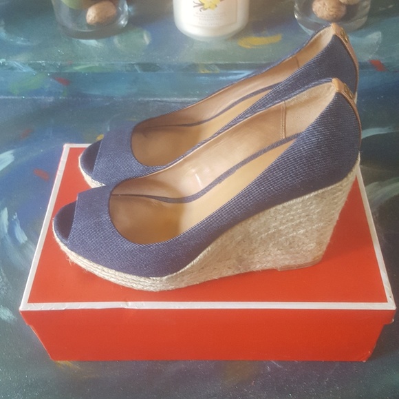 COACH DENIM MILAN WEDGES - Picture 2 of 5